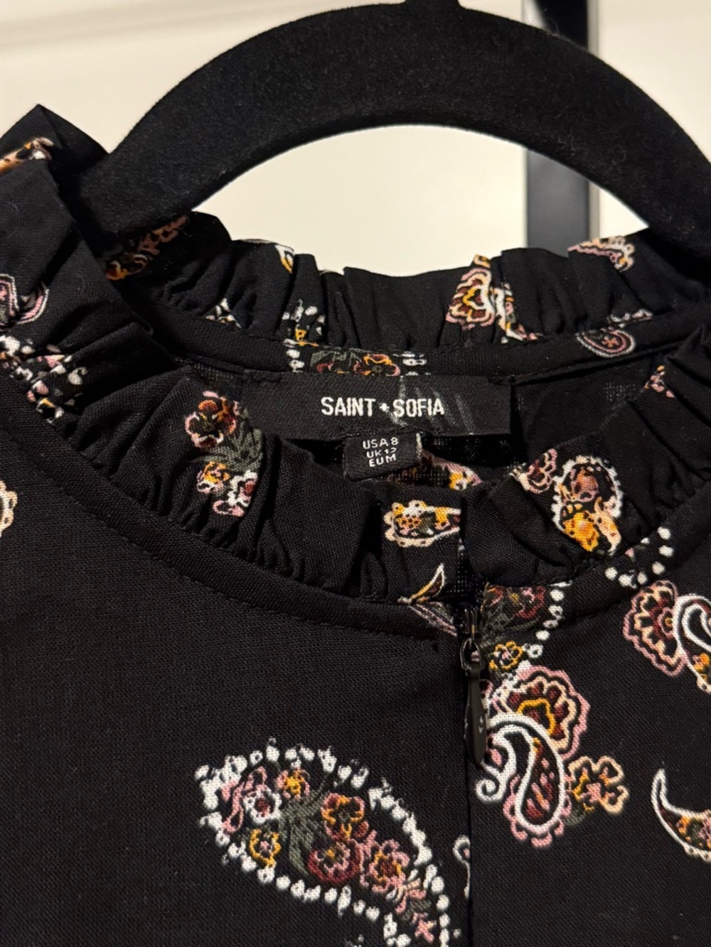 Saint‎ + Sofia Olivia Zip up Maxi Dress Kashmir Paisley Cottagecore size 8 - Picture 3 of 4